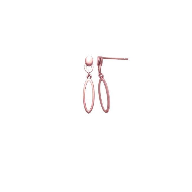 9ct Oval Drop Stud Earrings