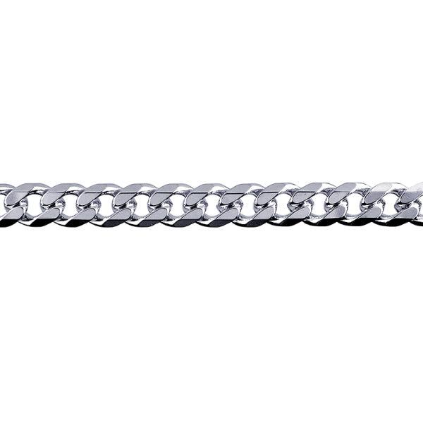 Sterling Silver Bevelled Diamond Cut Curb Chain (3.2mm Link)
