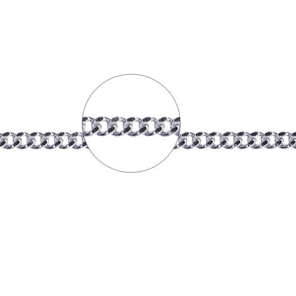 9ct White Gold Diamond Cut Curb Chain (1.5mm Link)