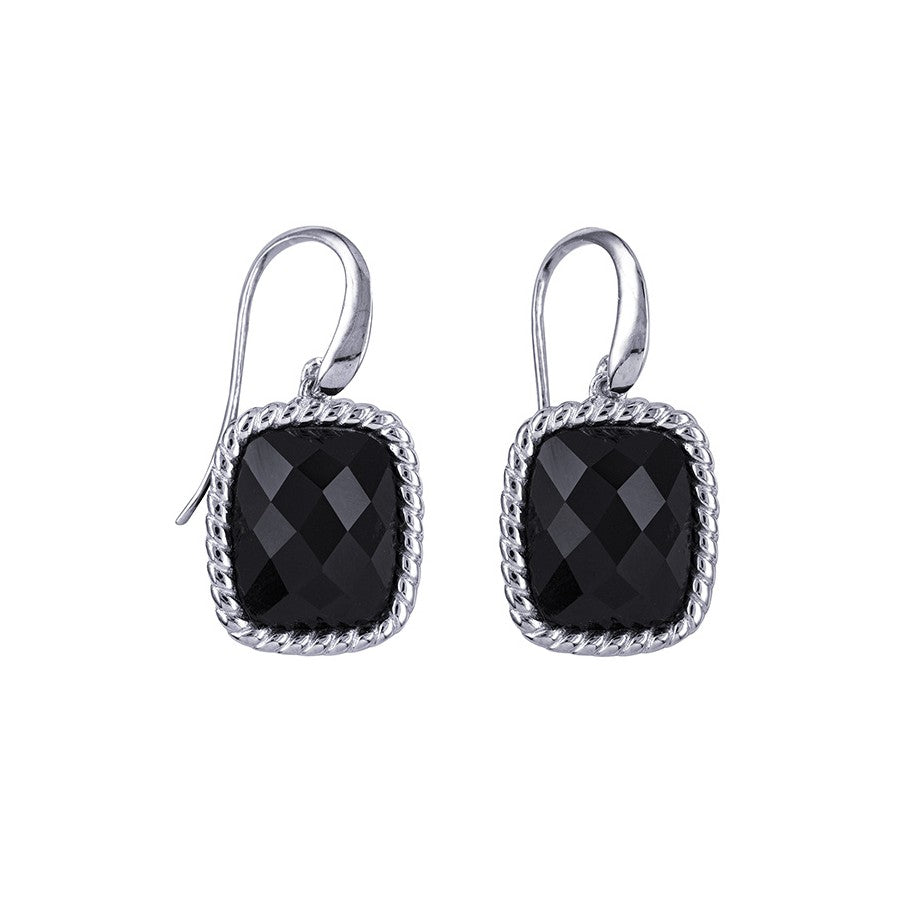 Sterling Silver Onyx Drop Earrings