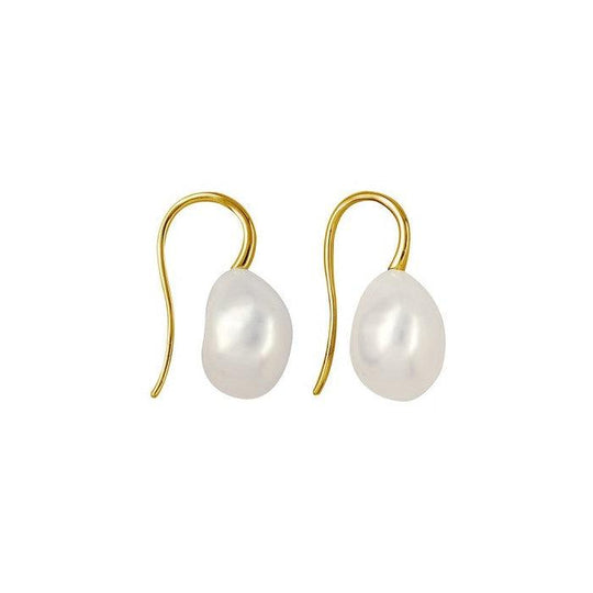 9ct or Sterling Silver Baroque Pearl Earrings