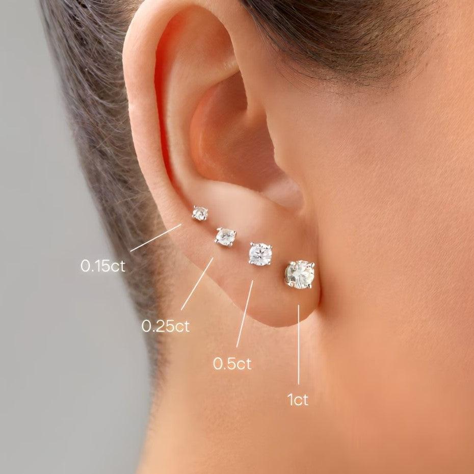 18ct White Gold Natural Diamond Stud Earrings