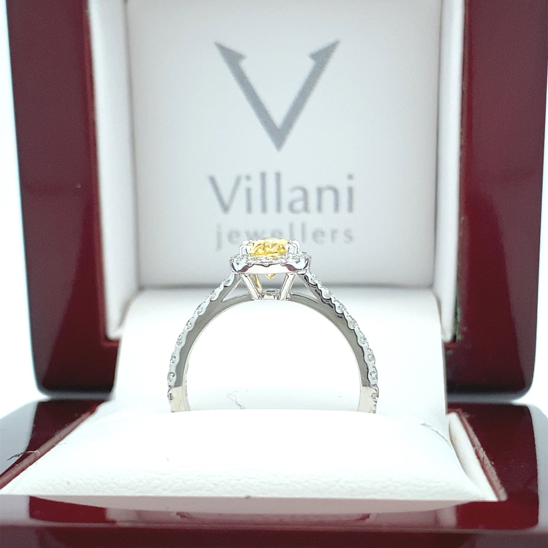 18ct White Gold Yellow Sapphire Ring