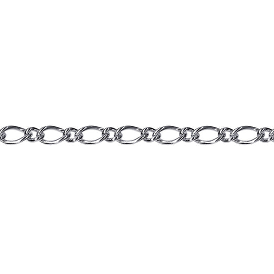 Sterling Silver Heart 1:1 Figaro Heart Bracelet