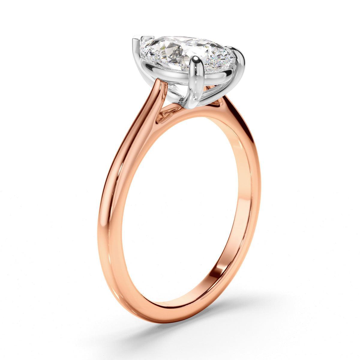 Pear Cut Diamond Solitaire Engagement Ring