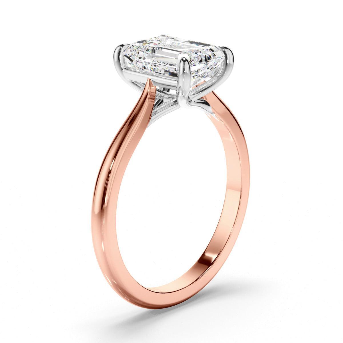 Emerald Cut Diamond Solitaire Engagement Ring