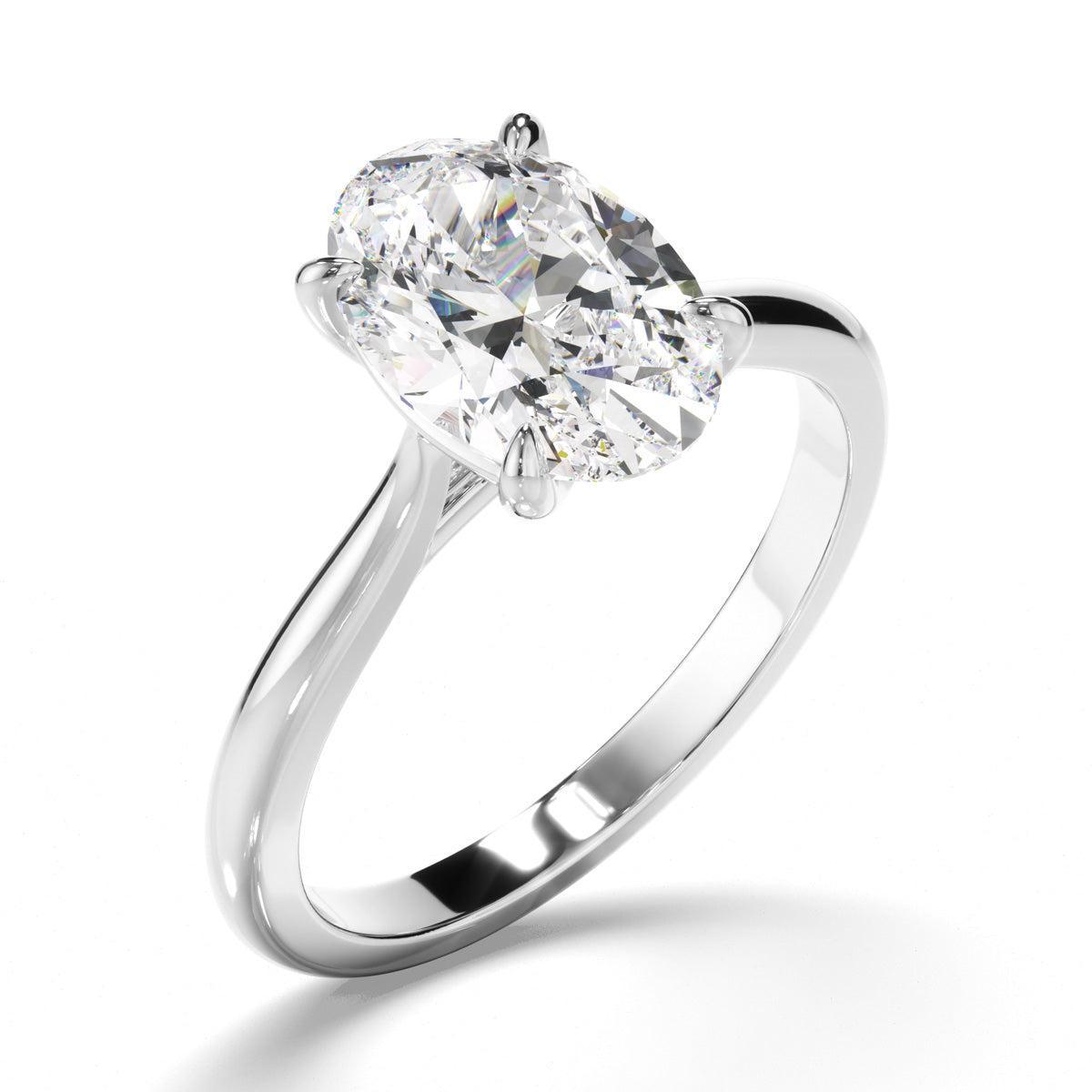 Oval Cut Diamond Solitaire Engagement Ring
