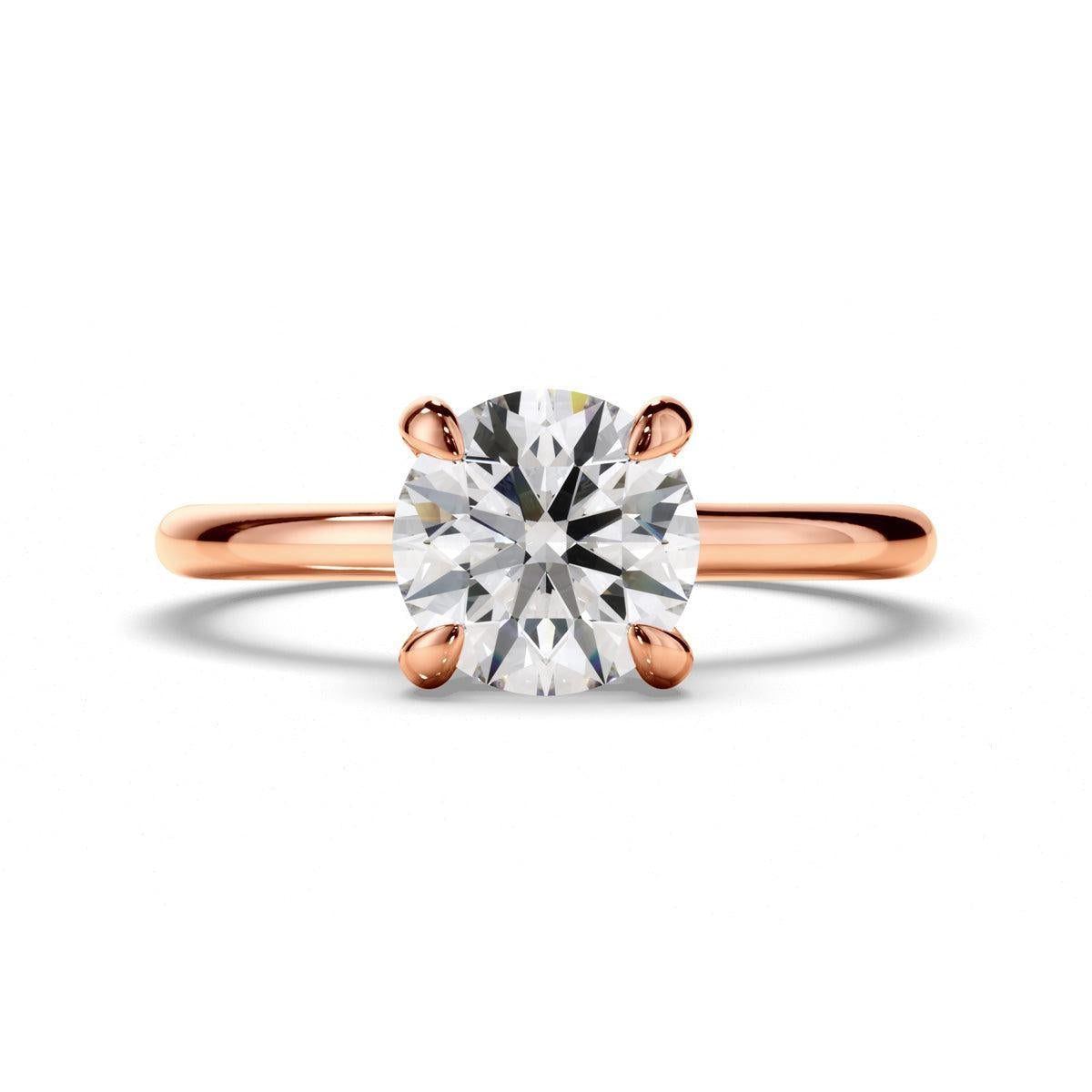 Round Brilliant Cut Diamond Hidden Halo Engagement Ring