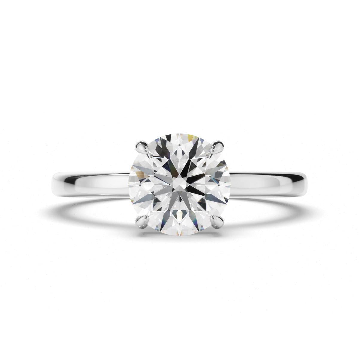 Round Brilliant Cut Diamond Hidden Halo Engagement Ring