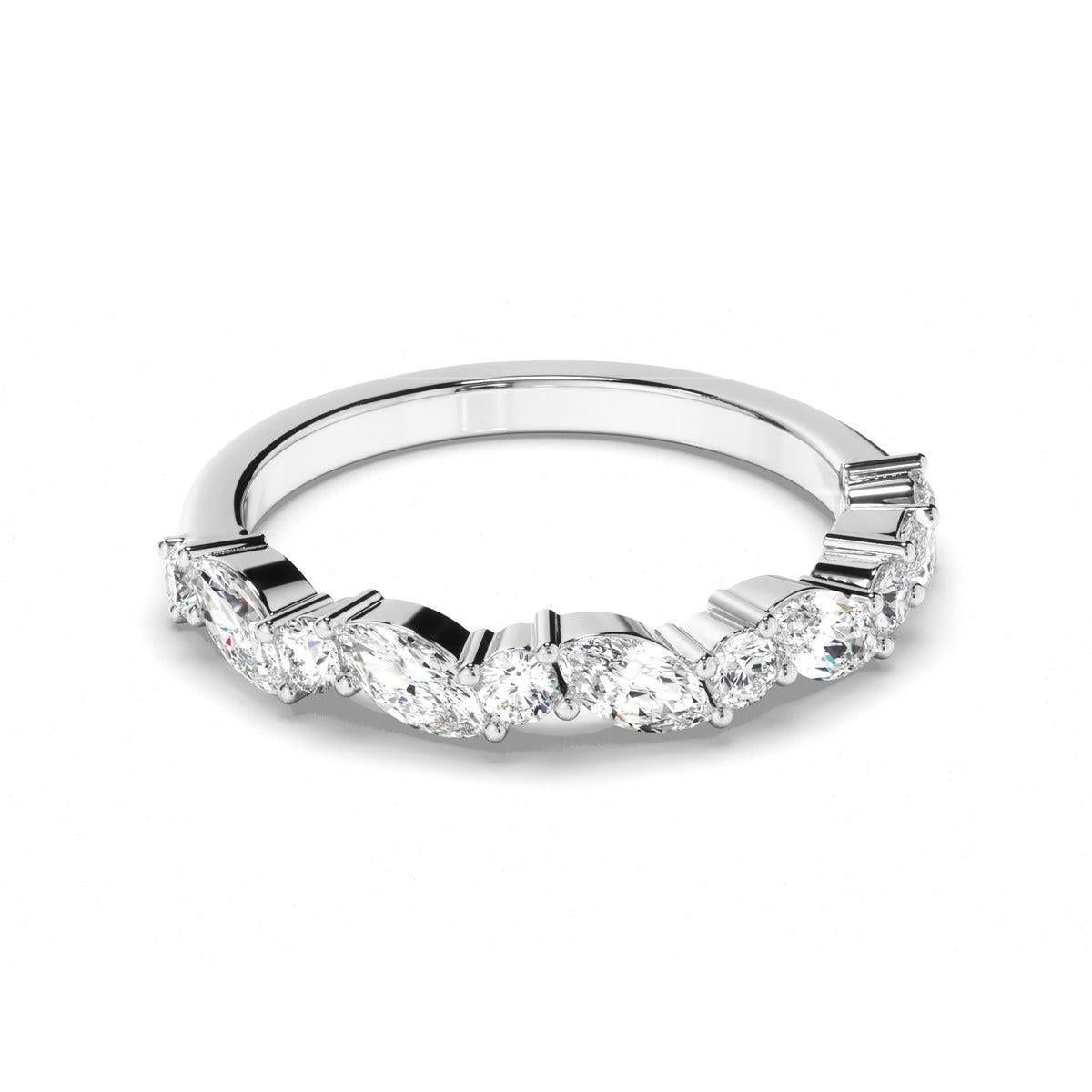 Round Brilliant & Marquise Cut Diamond Anniversary Ring