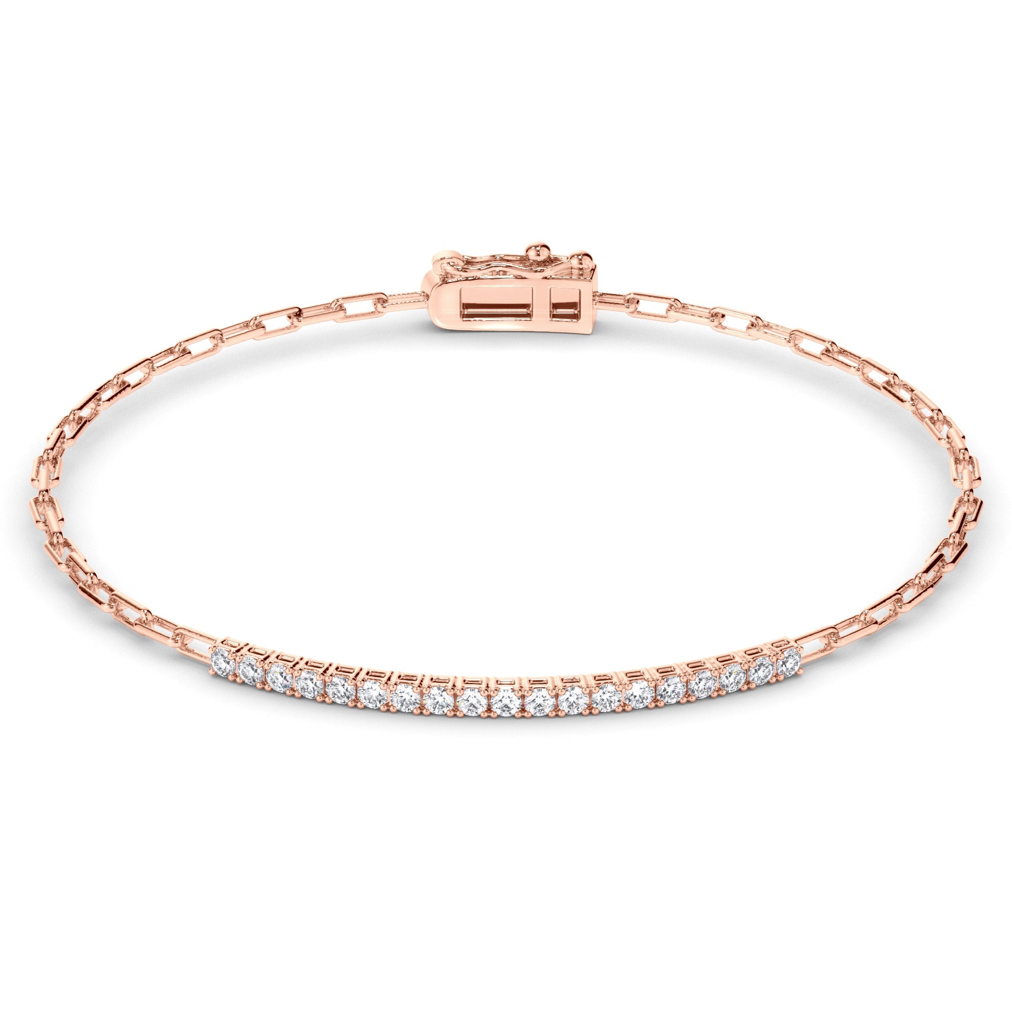 Round Brilliant Cut Natural Mined Diamond Tennis Bracelet