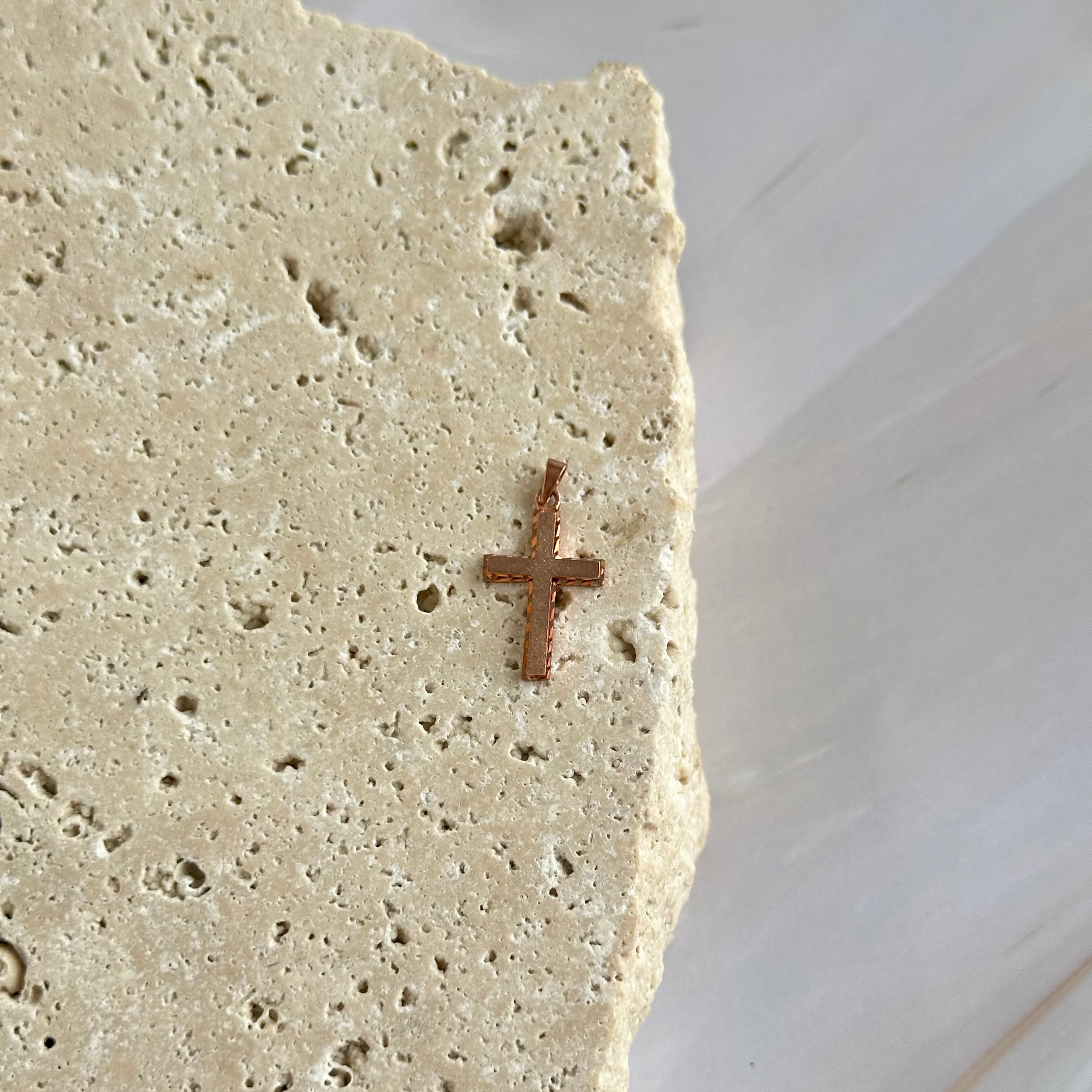 9ct Rose Gold Cross
