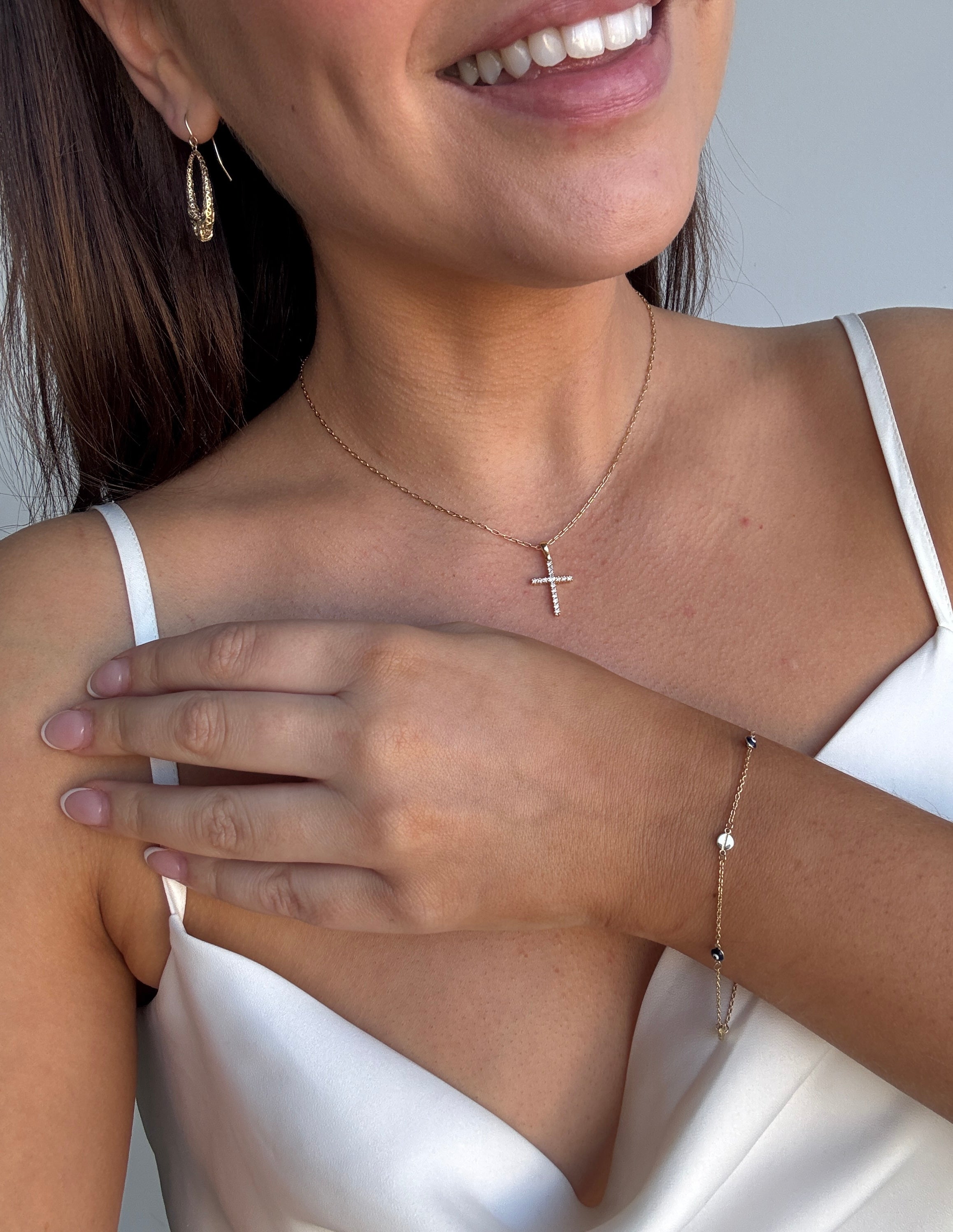 9ct Yellow Gold Evil Eye & Disc Bracelet