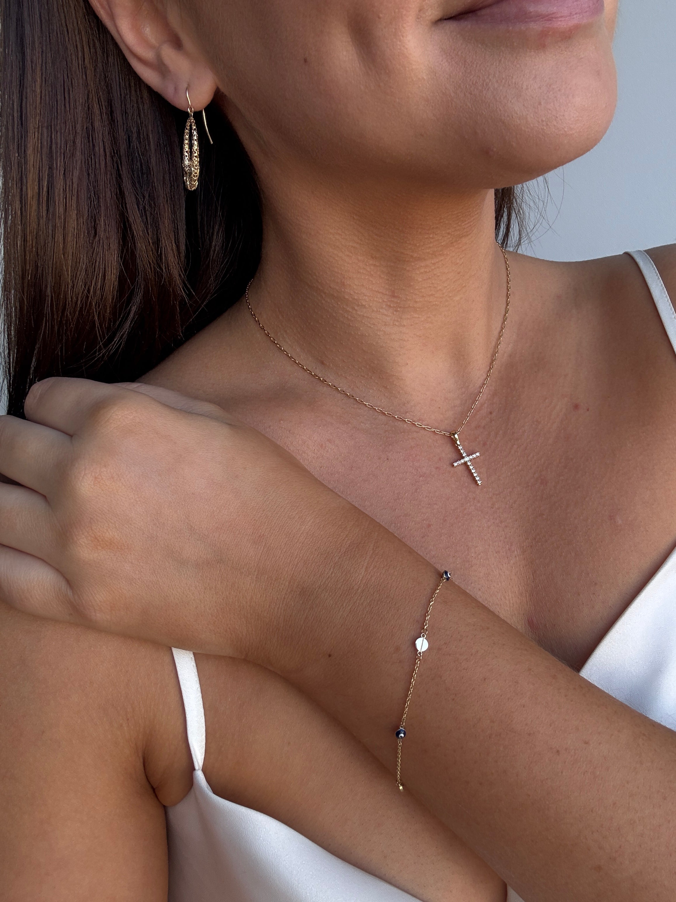 Diamond Cross Pendant in 9ct or 18ct Yellow or White Gold