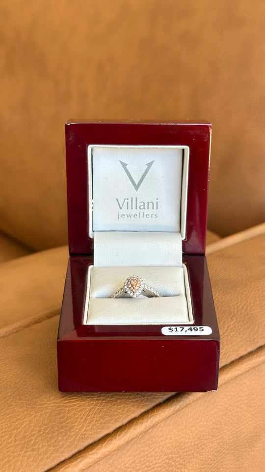 18ct White and Rose Gold Pink Diamond Ring