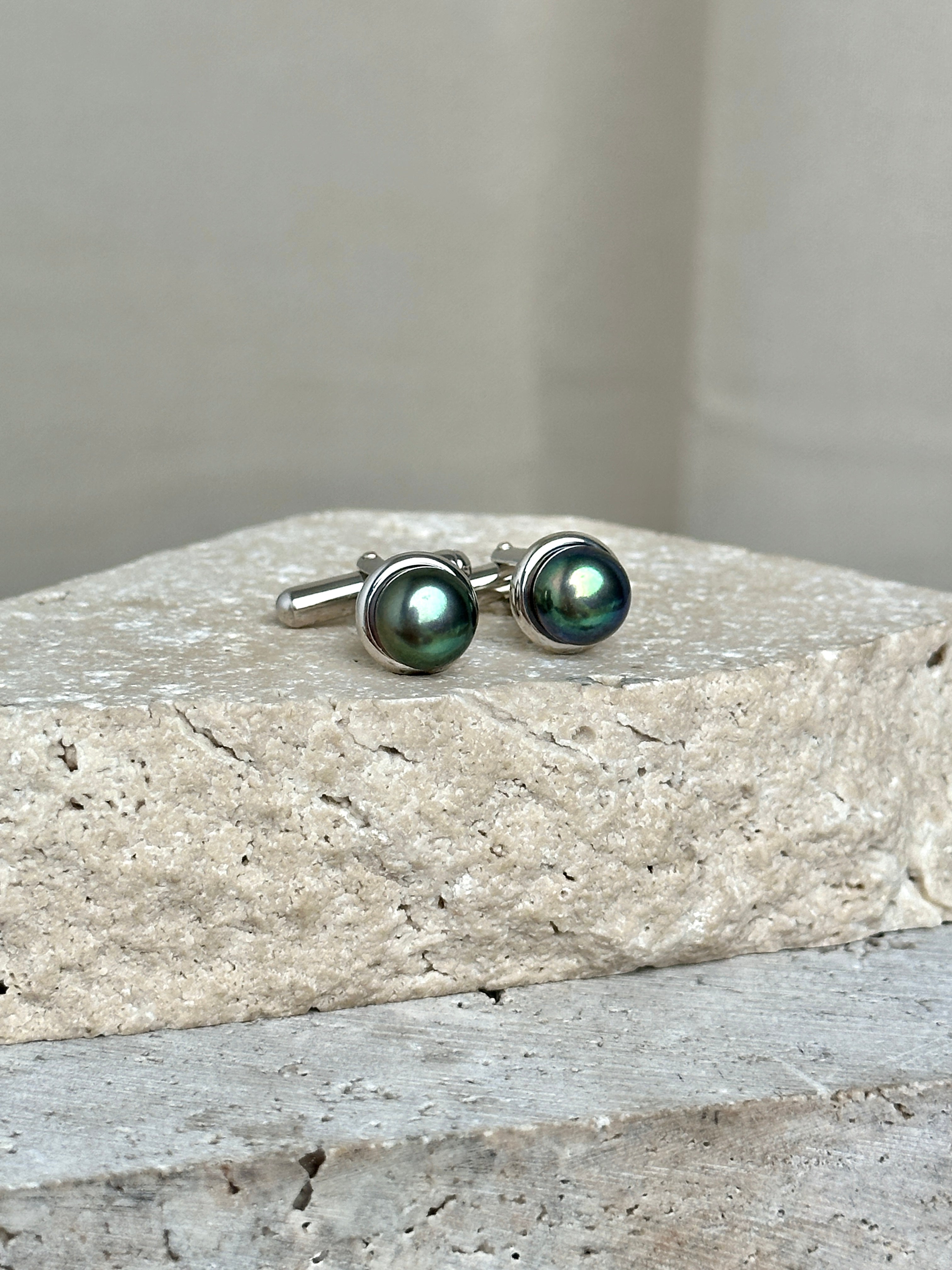 Sterling Silver Fresh Water Pearl Cufflinks