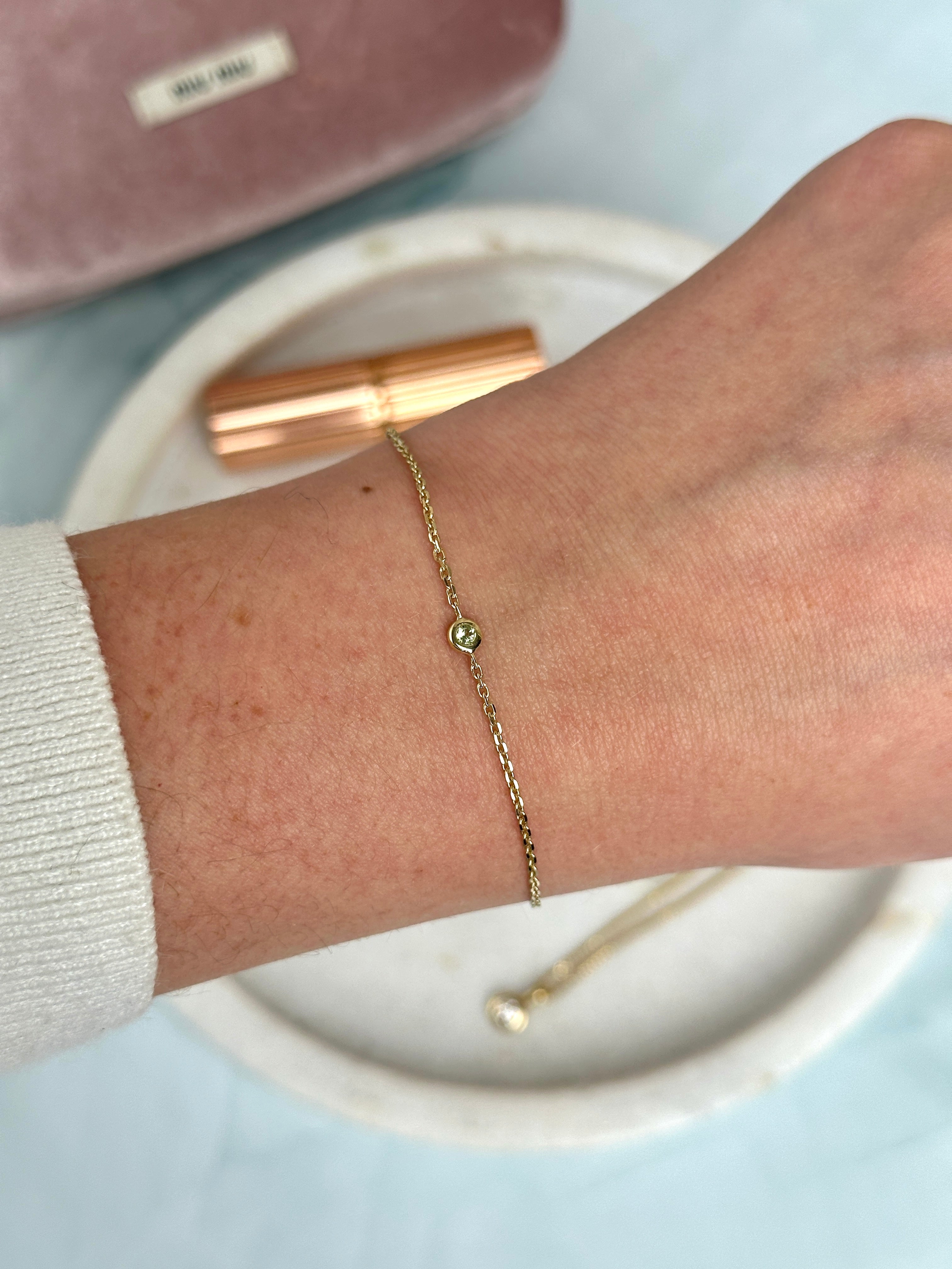 9ct Yellow Gold Birthstone Bracelet – 12 Birthstones Available