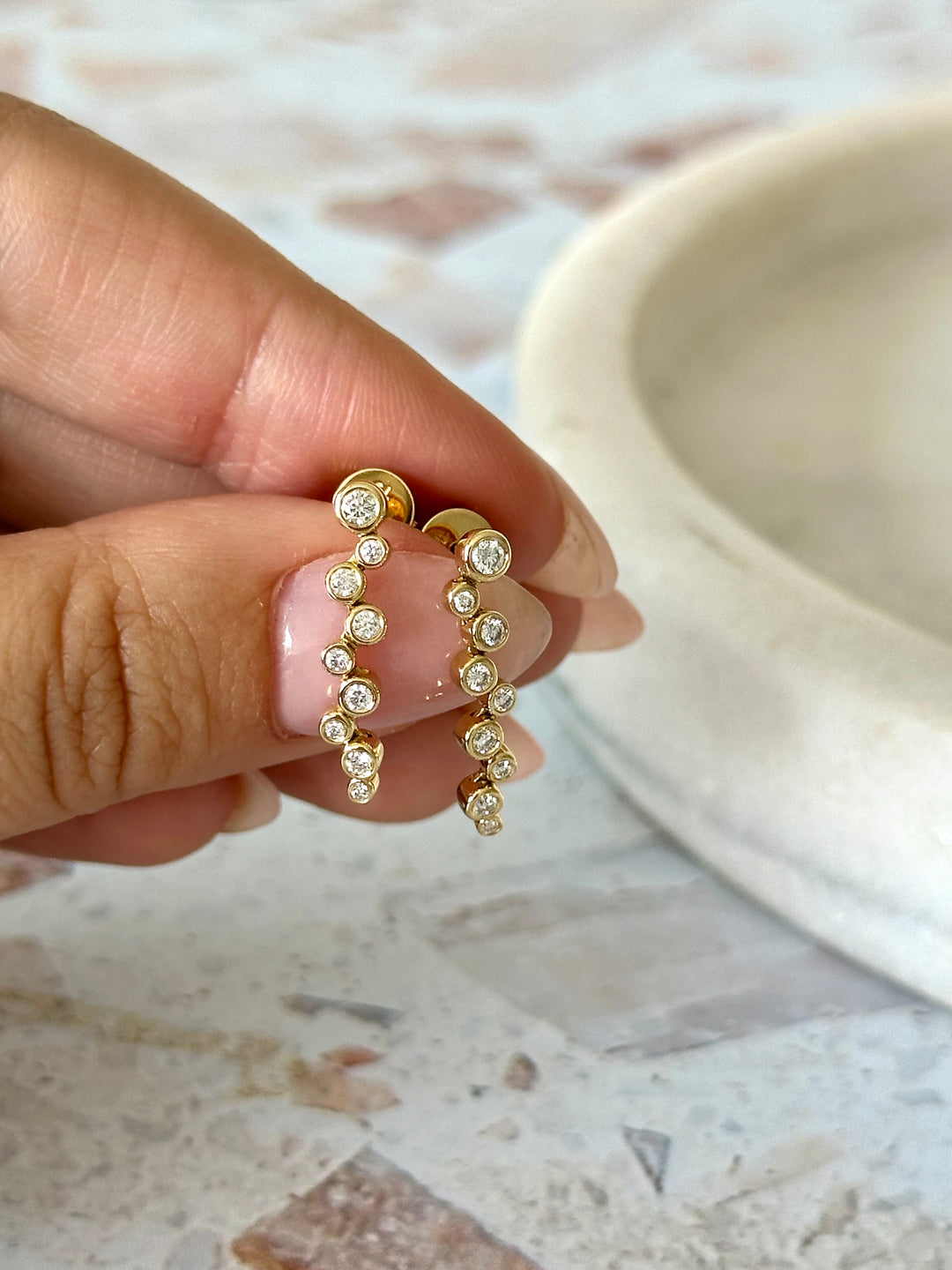 18ct Yellow Gold Natural Diamond Earrings