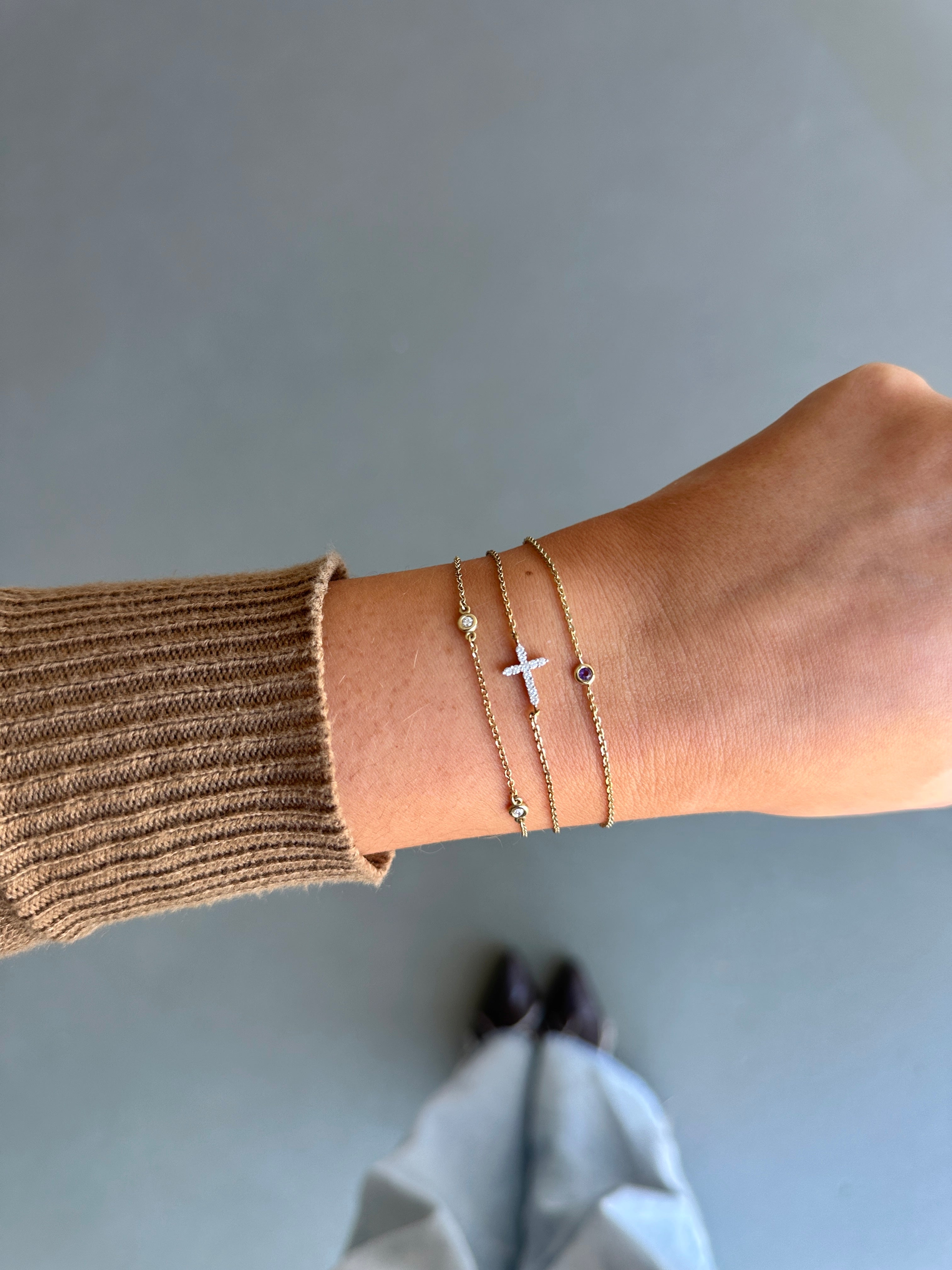 9ct Yellow Gold Birthstone Bracelet – 12 Birthstones Available