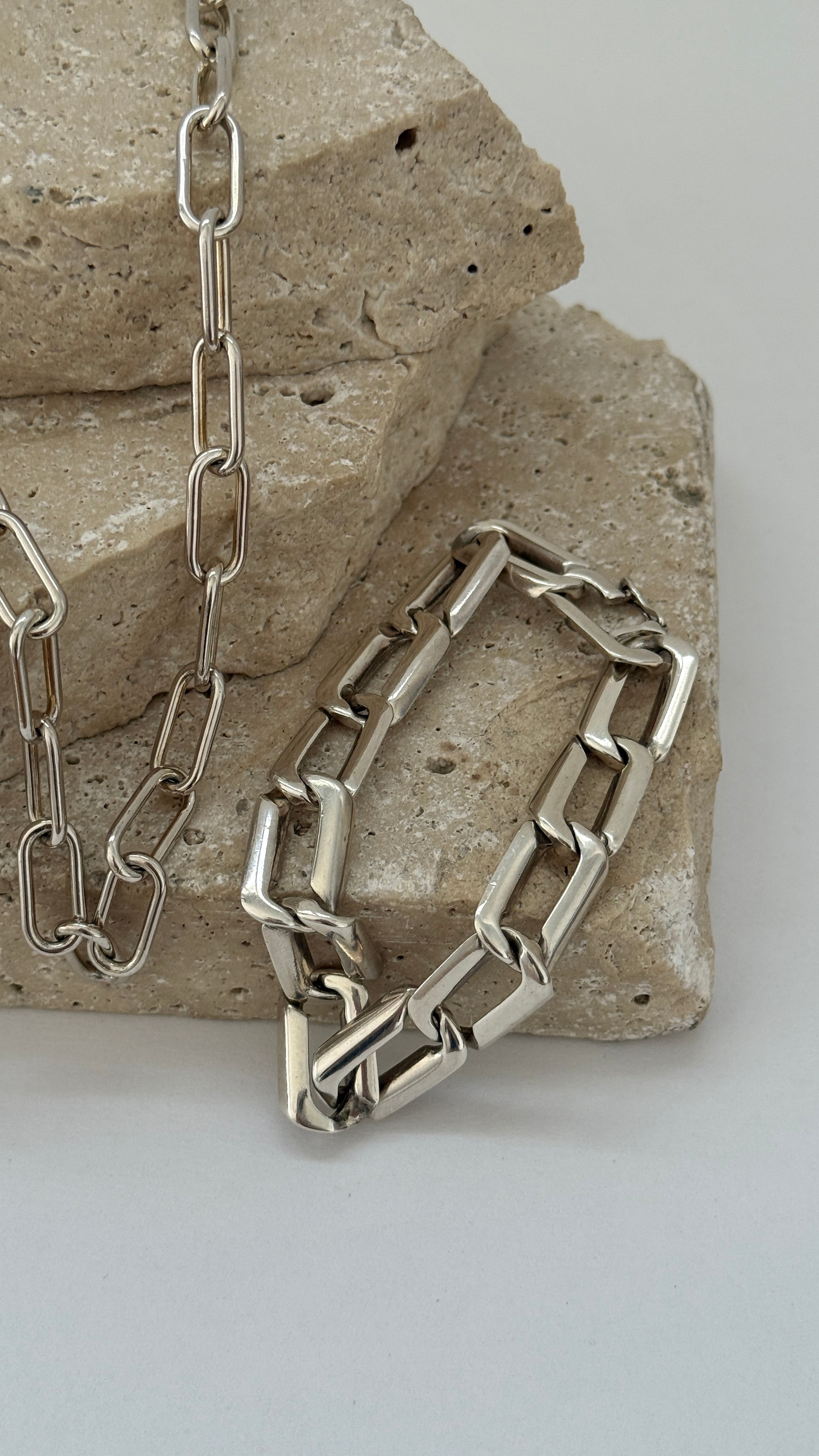 Sterling Silver Rectangular Open Link Curb Bracelet