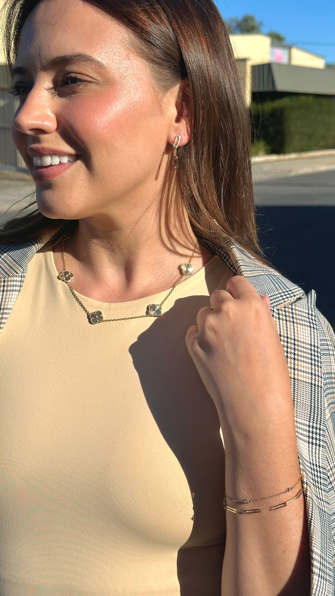 9ct Yellow Gold Paperclip Earrings