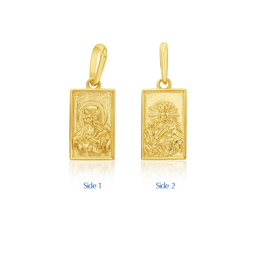 9ct Yellow Gold Double Sided Religious Medallion