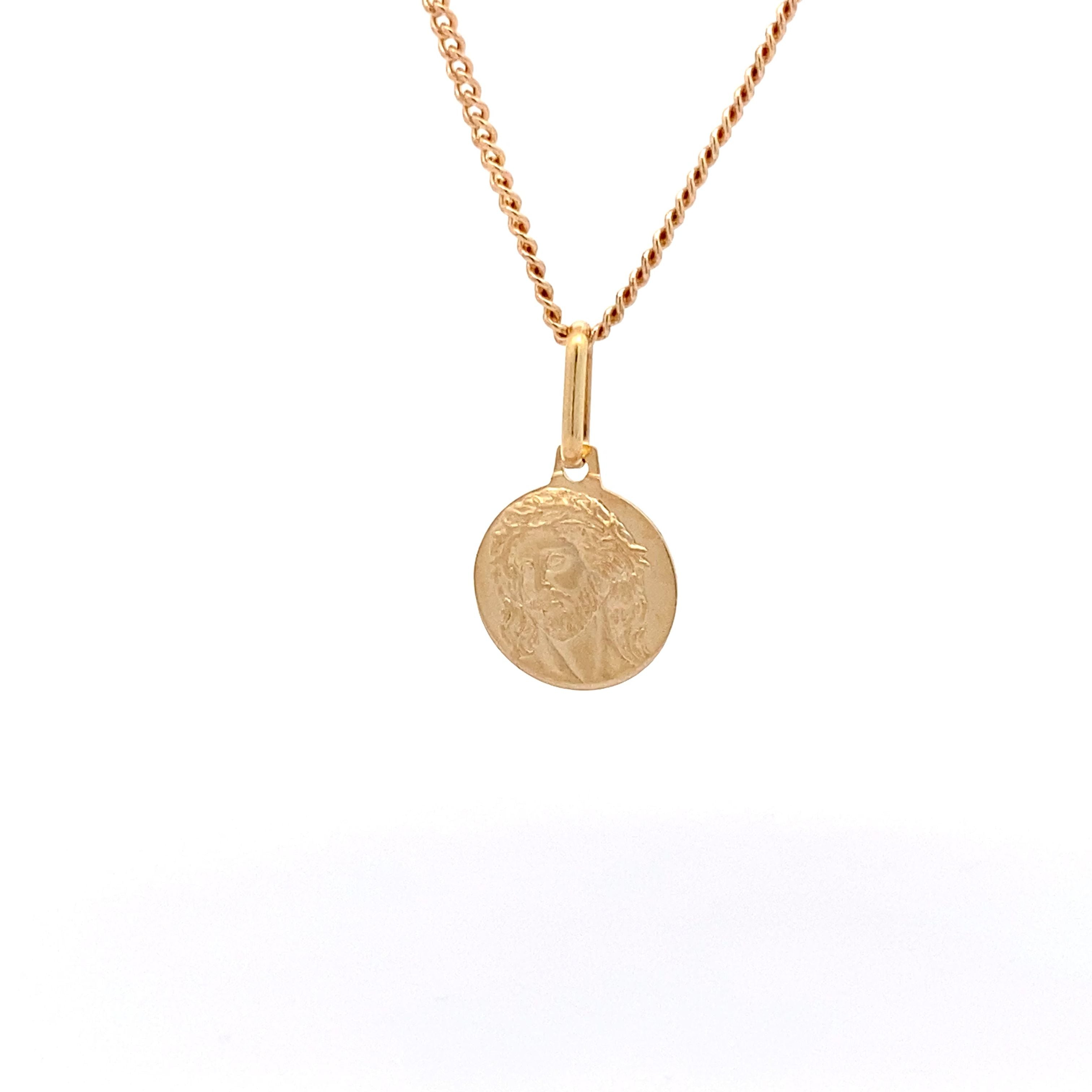 Gold Jesus Medallion