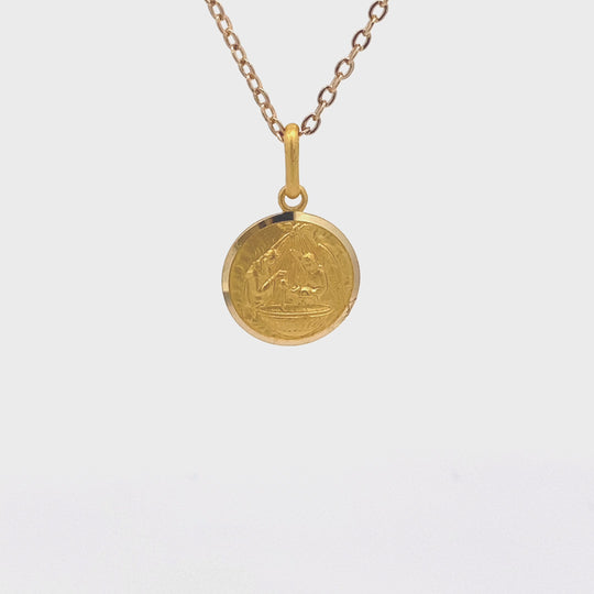 18ct Yellow Gold Baptismal Medallion