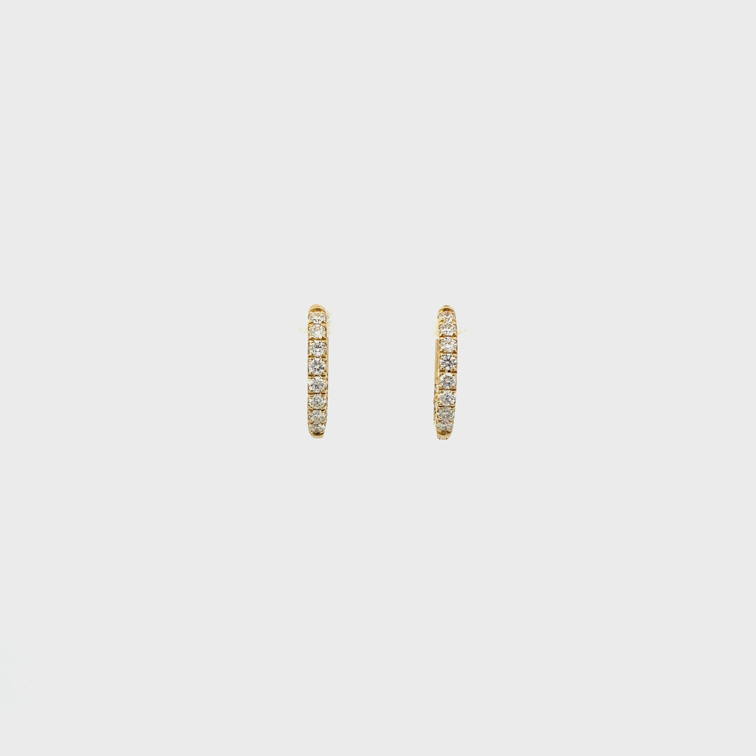 18ct Gold Inside/Outside Diamond Set Huggies