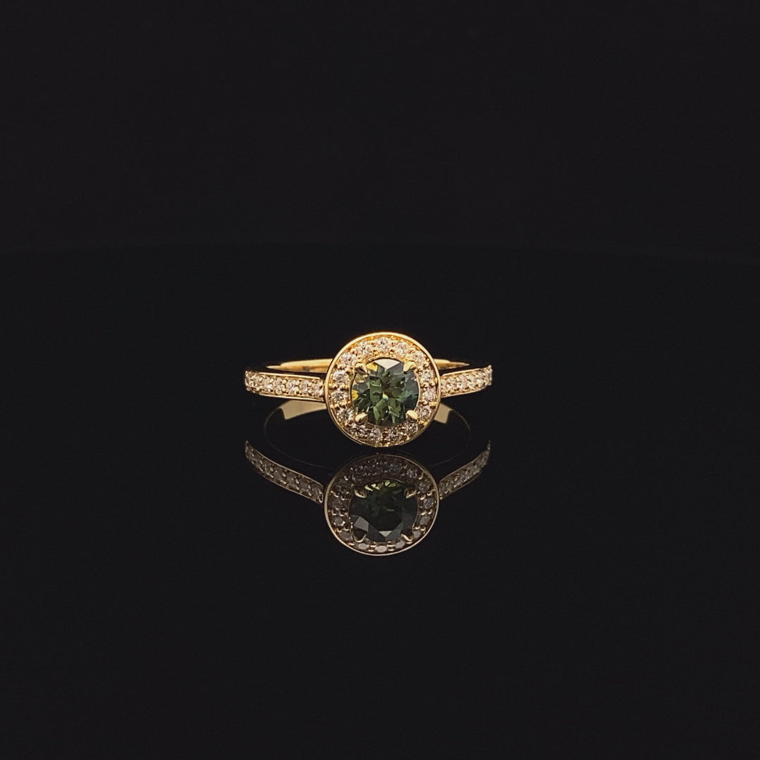 18ct Yellow Gold Diamond and Sapphire Ring