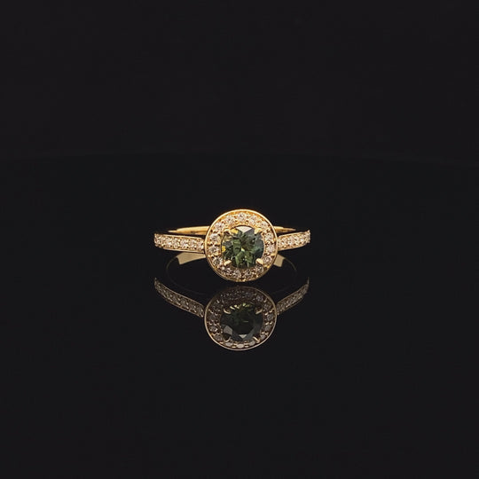 18ct Yellow Gold Diamond and Sapphire Ring