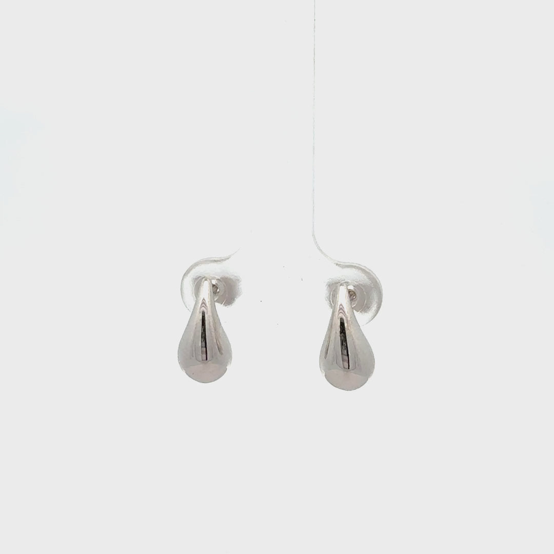 9ct White Gold Teardrop Earrings