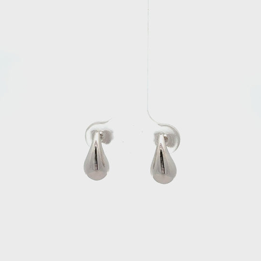 9ct White Gold Teardrop Earrings