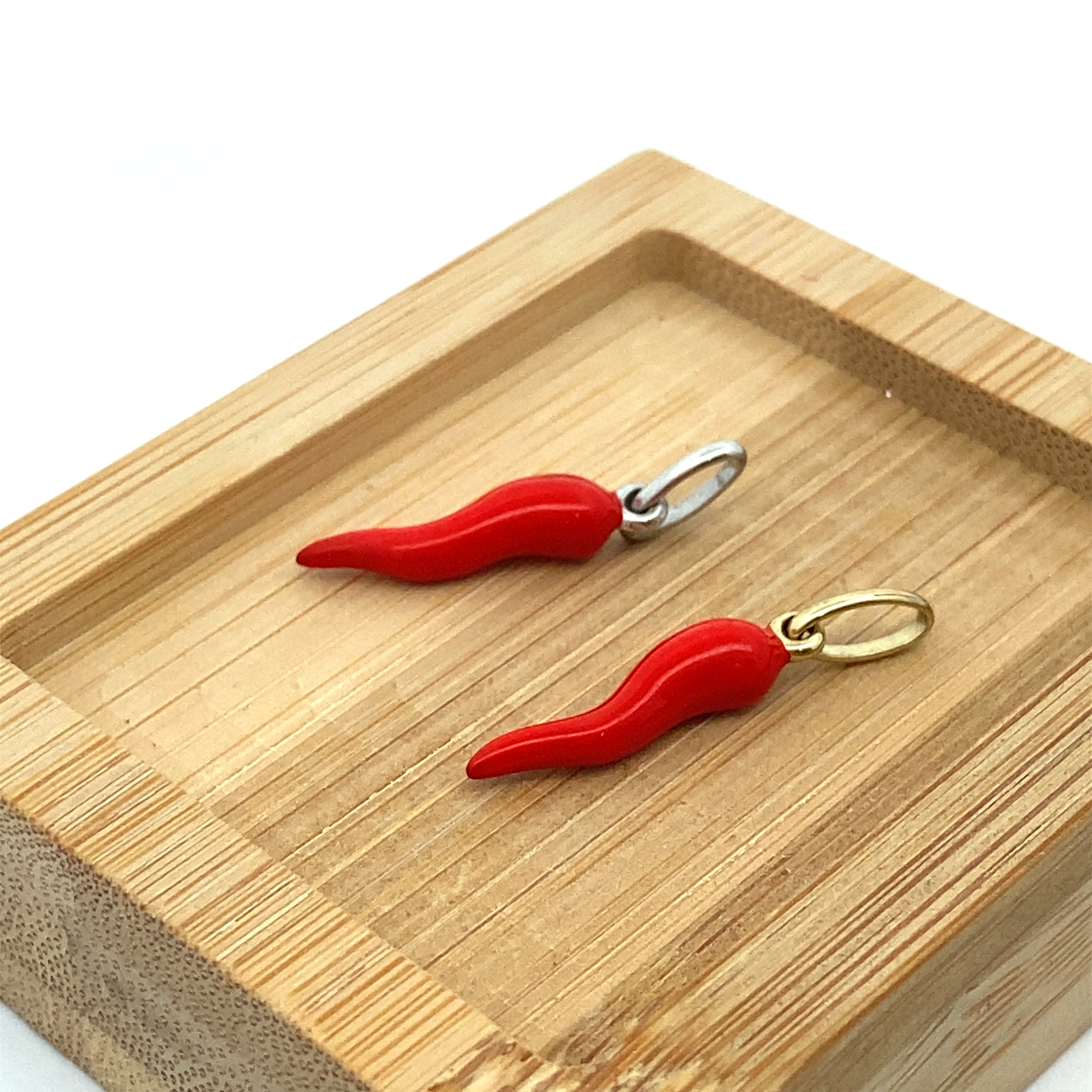 Horn of Plenty (Corno / Cornicello) Pendant with Red Enamel