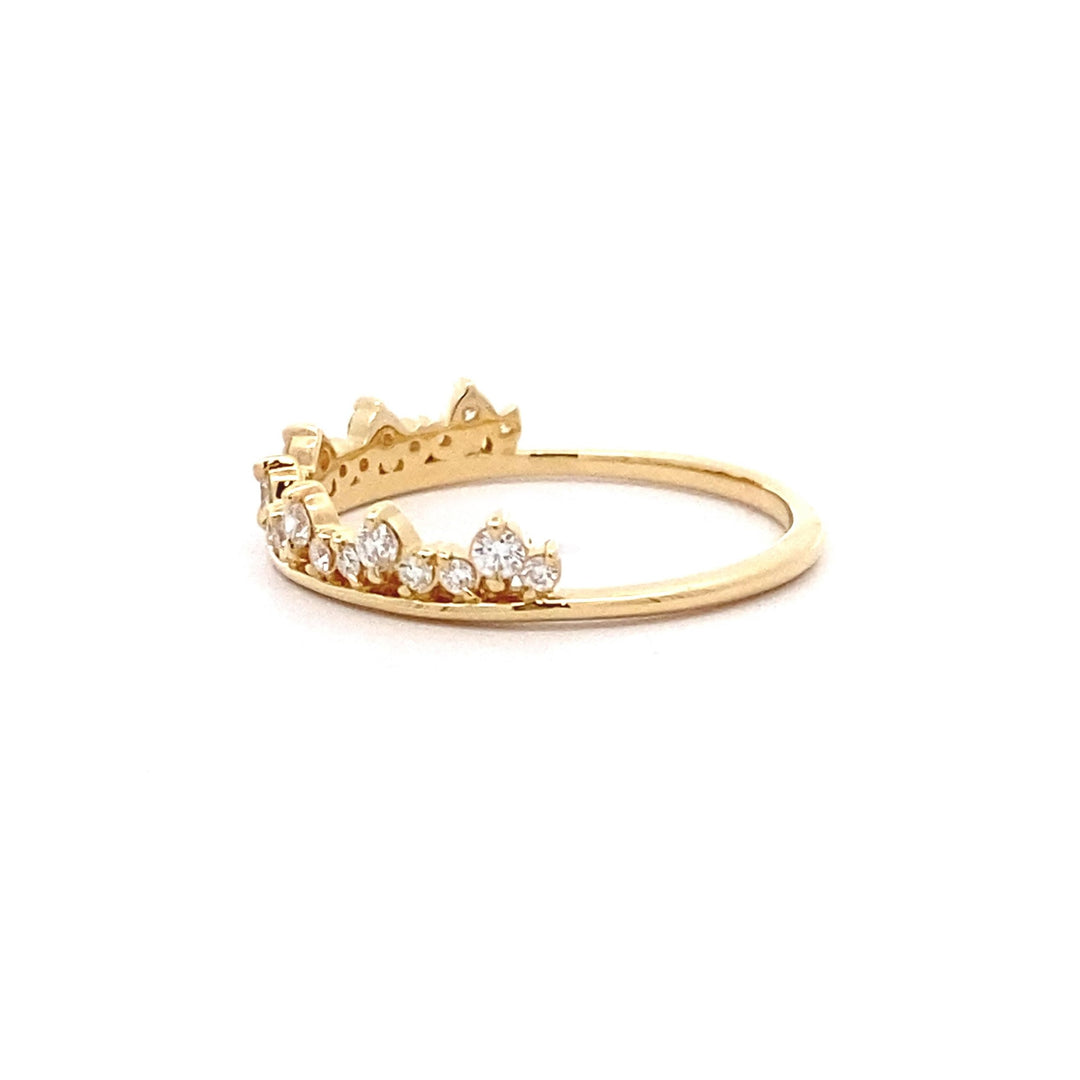 18ct Yellow Gold Diamond Tiara Ring