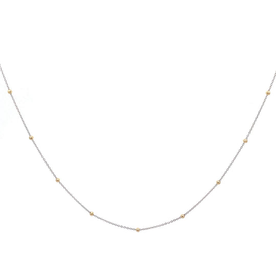 9ct Gold Delicate Trace Necklace with Ball Accents
