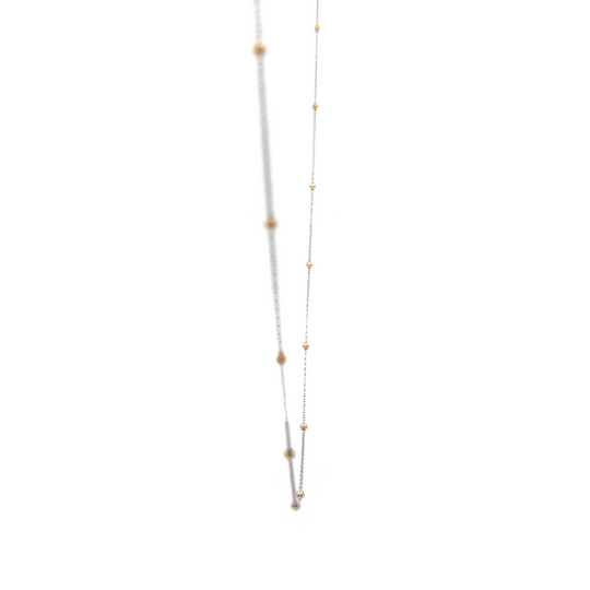 9ct Gold Delicate Trace Necklace with Ball Accents