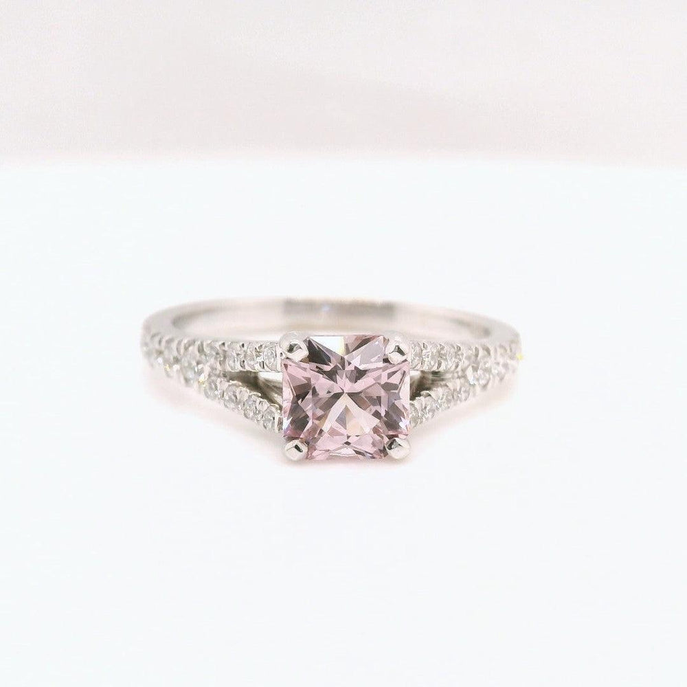 18ct White Gold Pink Spinel & Diamond Ring