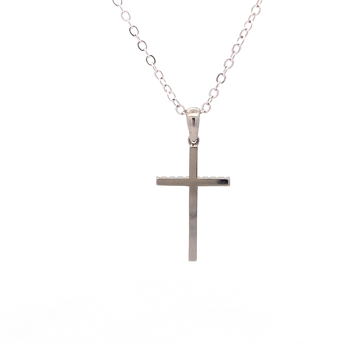18ct White Gold Diamond Set Cross Pendant