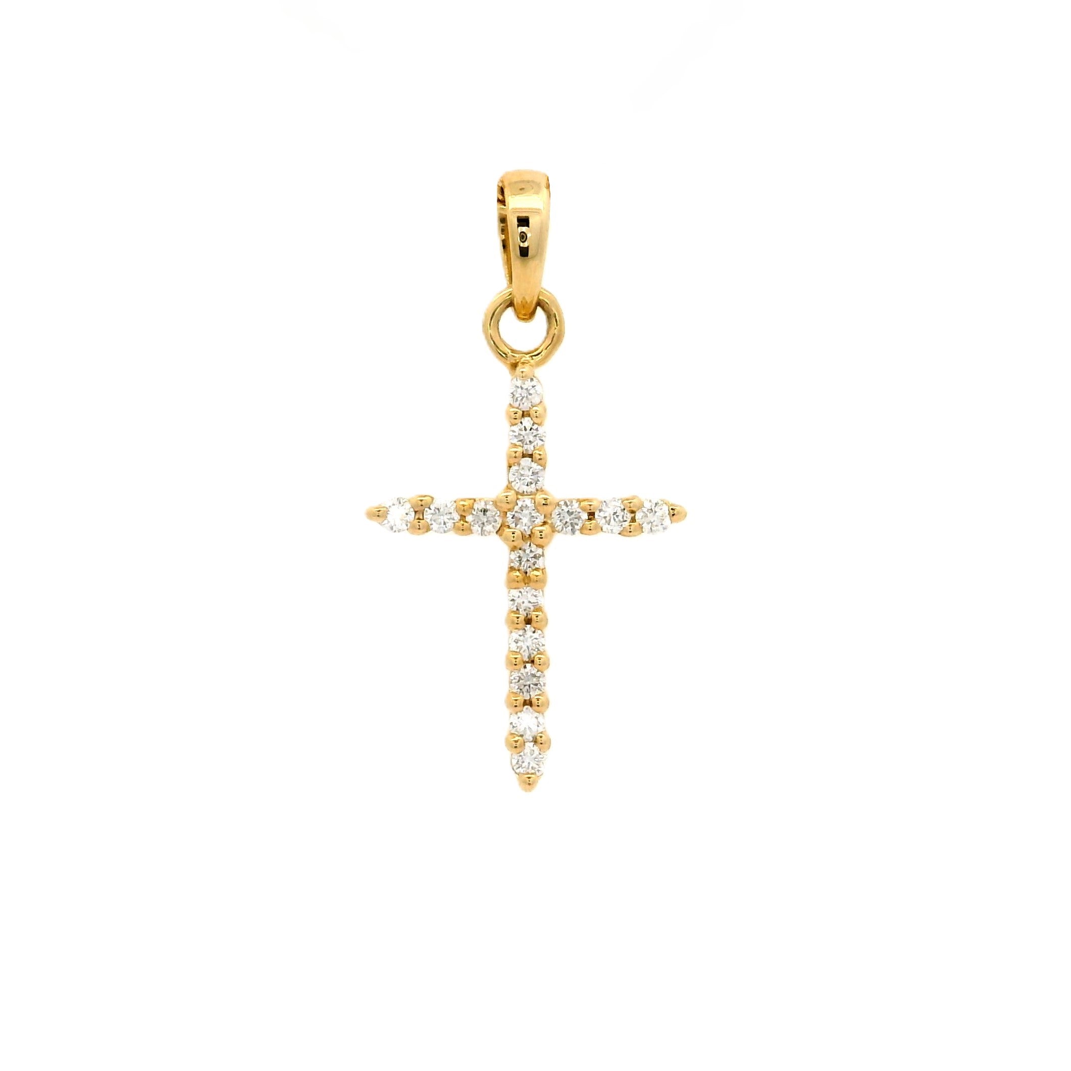 Diamond Cross Pendant in 9ct or 18ct Yellow or White Gold