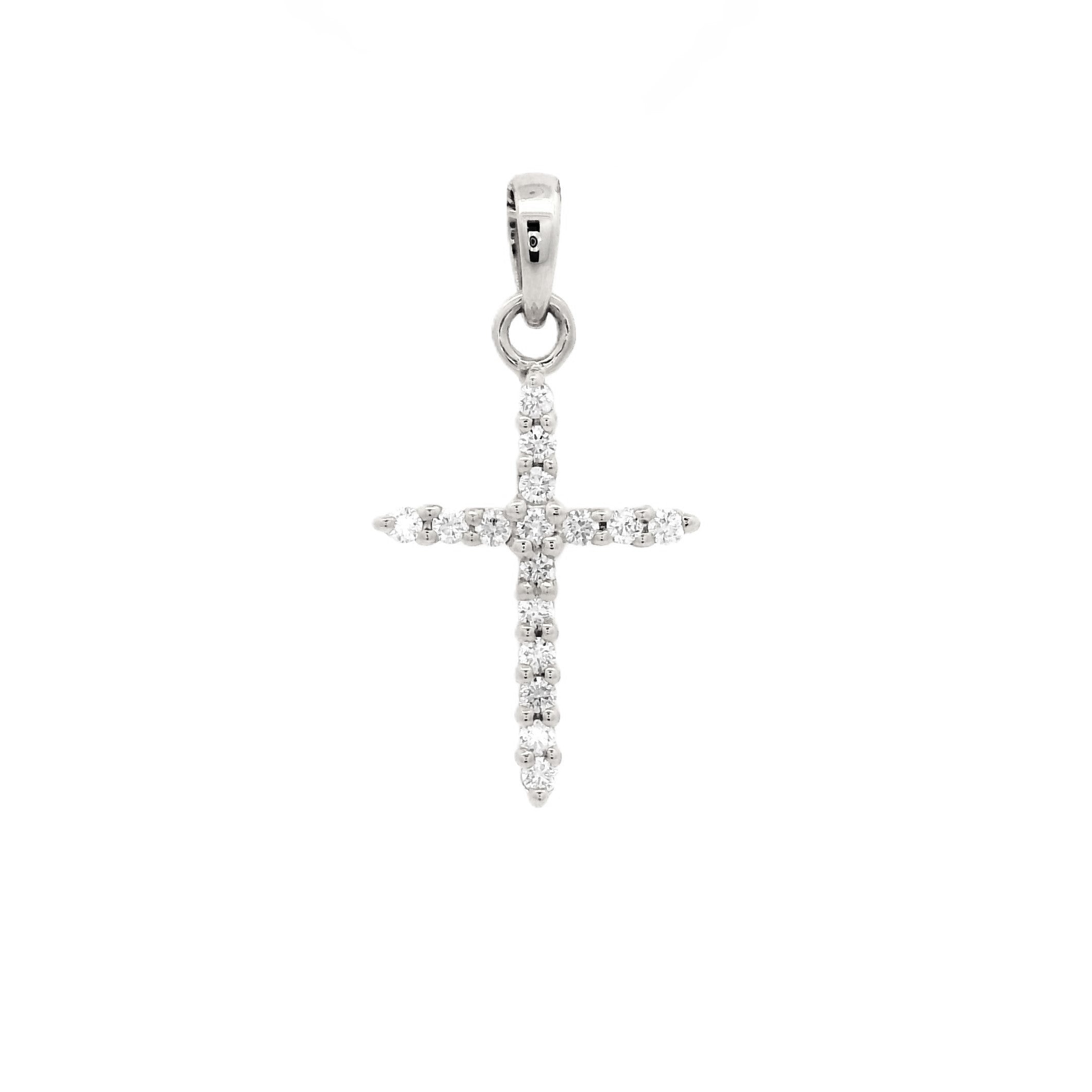 Diamond Cross Pendant in 9ct or 18ct Yellow or White Gold