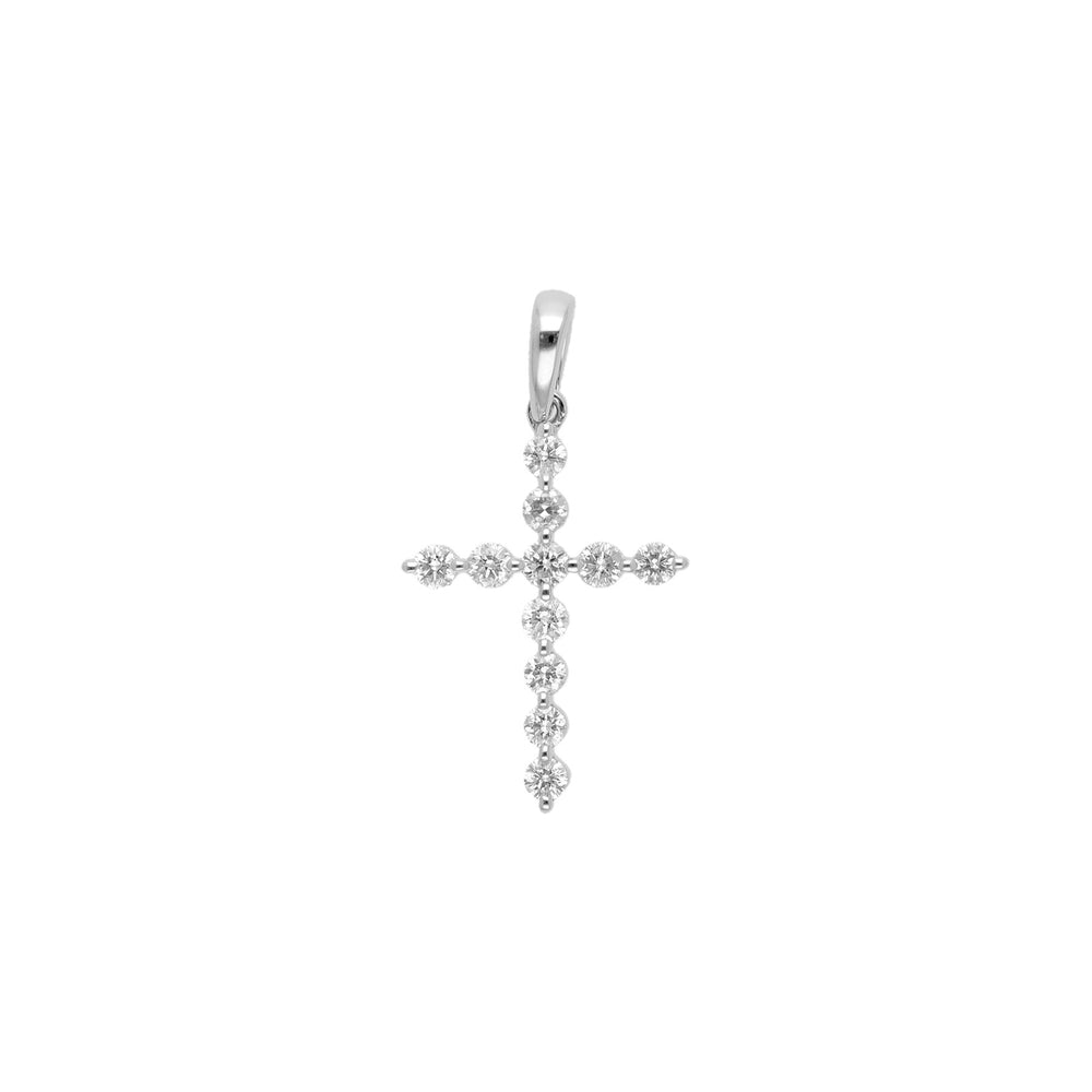 18ct White Gold Diamond Cross