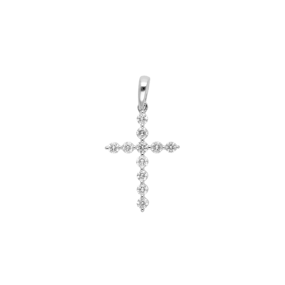 18ct White Gold Diamond Cross