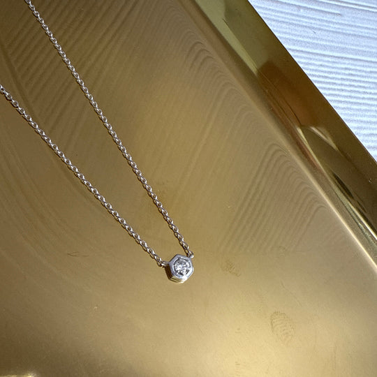 9ct White Gold Diamond Necklace