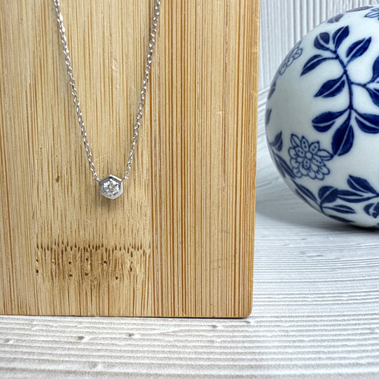9ct White Gold Diamond Necklace