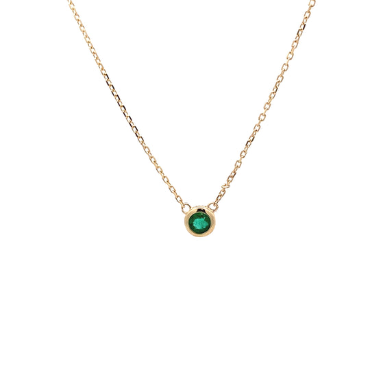 9ct Yellow Gold Emerald Necklace