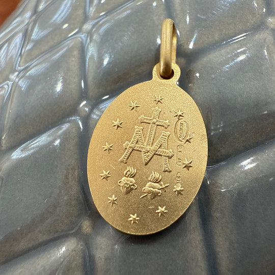 9ct Yellow Gold Madonna / Miraculous Mary Medallion