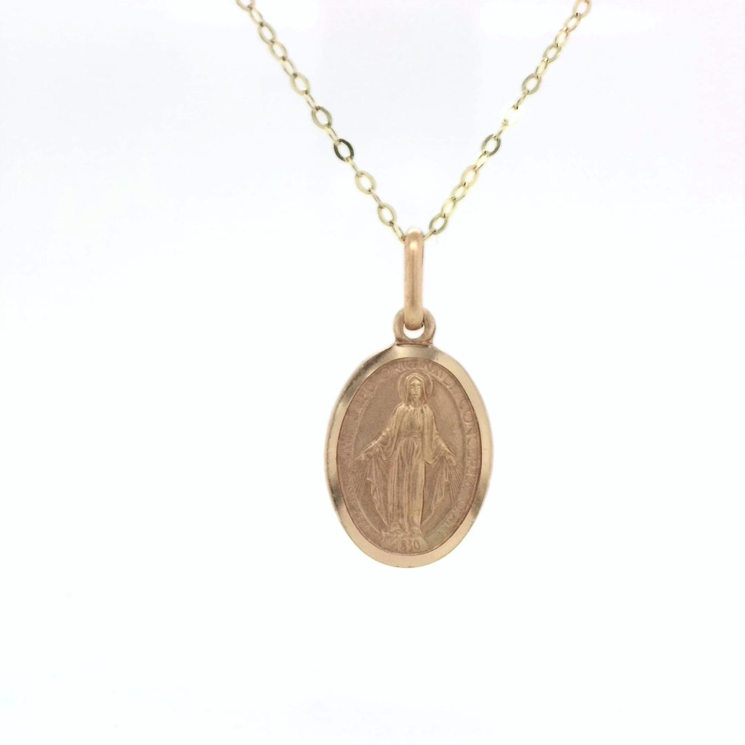9ct Yellow Gold Madonna / Miraculous Mary Medallion