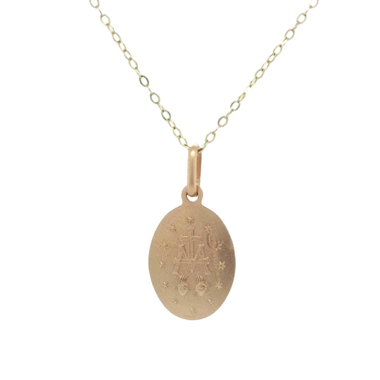 9ct Yellow Gold Madonna / Miraculous Mary Medallion