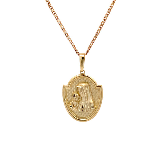 9ct Yellow Gold Madonna Pendant